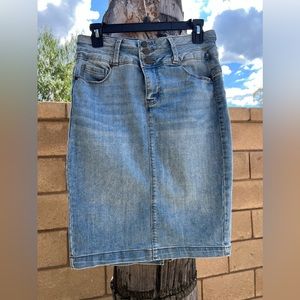 Denim pencil skirt